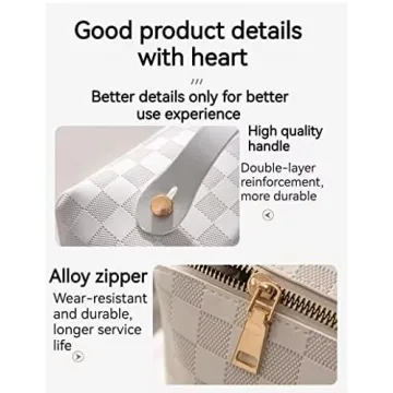 Fogude PU Leather Large Capacity Travel Cosmetic Bag