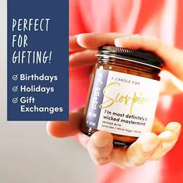 WAX & WIT Birthday Gifts for Women, Scorpio Gifts Women, Scorpio Candle Gifts for Women, Astrology Gift, October November Birthday Gifts for Women, Zodiac Candles, Birthday Gifts for Her, Zodiac Gifts