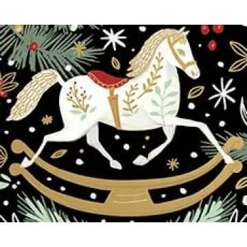REVEL & Co Rocking Horse Noel Christmas Wrapping Paper