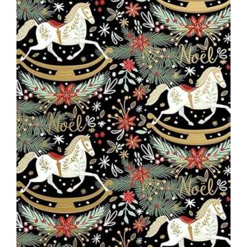 REVEL & Co Rocking Horse Noel Christmas Wrapping Paper