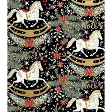REVEL & Co Rocking Horse Noel Christmas Wrapping Paper