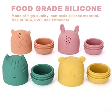 AULEGE Silicone Bath Toys, Safe & Fun for Kids