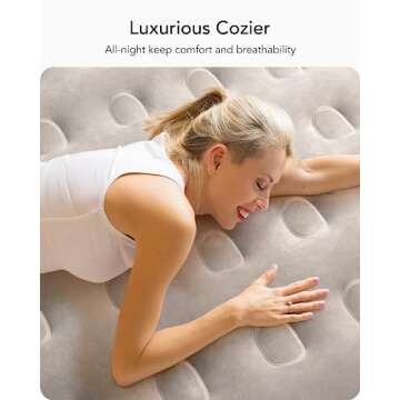 iDOO Queen Air Mattress with Built in Pump, 18 Raised Comfort Blow up Mattress, Upgraded Four Chambe...