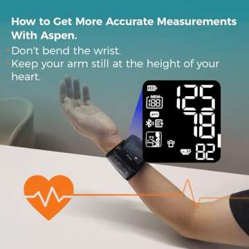 Meraw Blood Pressure Monitor - Bluetooth Wrist Cuff for Adults