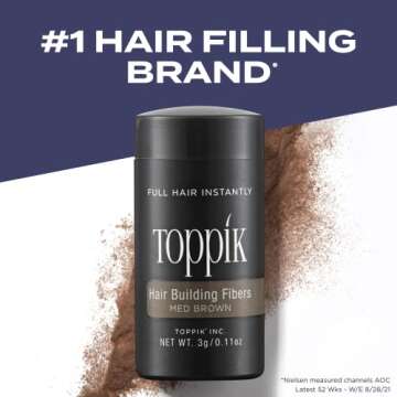 Toppik Hair Building Fibers, Medium Brown, 27.5g | Fill In Fine or Thinning Hair | Instantly Thicker...