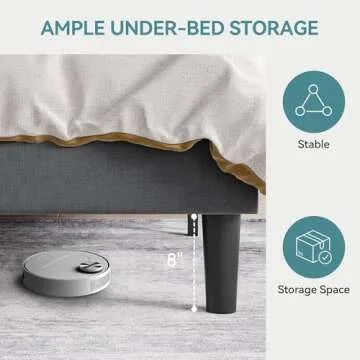 HOOMIC Queen Size Platform Bed Frame with Geometric Wingback Headboard, Wooden Slats Support, No Box Spring Needed, Modern Style in Dark Grey