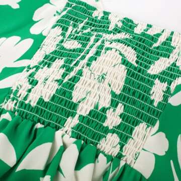 GRACE KARIN Women's 2025 Summer Floral Print Flowy A Line Dresses Sleeveless Smocked Casual Maxi Dress with Pockets