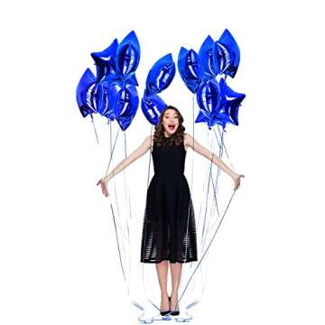 Treasures Gifted Royal Blue Star Balloons - Blue Mylar Star Balloons - Blue Star Foil Balloons - Blue Star Mylar Balloons (Globos Estrellas) - 18 Inch Star Balloons - 12 Pack Foil Star Balloons, Blue