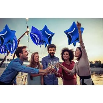 Treasures Gifted Royal Blue Star Balloons - Blue Mylar Star Balloons - Blue Star Foil Balloons - Blue Star Mylar Balloons (Globos Estrellas) - 18 Inch Star Balloons - 12 Pack Foil Star Balloons, Blue
