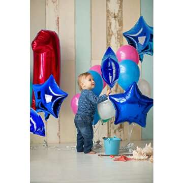 Treasures Gifted Royal Blue Star Balloons - Blue Mylar Star Balloons - Blue Star Foil Balloons - Blue Star Mylar Balloons (Globos Estrellas) - 18 Inch Star Balloons - 12 Pack Foil Star Balloons, Blue