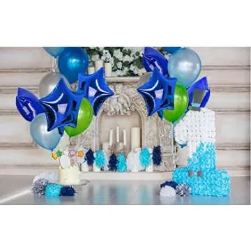 Treasures Gifted Royal Blue Star Balloons - Blue Mylar Star Balloons - Blue Star Foil Balloons - Blue Star Mylar Balloons (Globos Estrellas) - 18 Inch Star Balloons - 12 Pack Foil Star Balloons, Blue