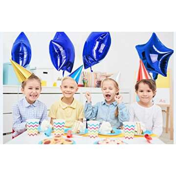 Treasures Gifted Royal Blue Star Balloons - Blue Mylar Star Balloons - Blue Star Foil Balloons - Blue Star Mylar Balloons (Globos Estrellas) - 18 Inch Star Balloons - 12 Pack Foil Star Balloons, Blue