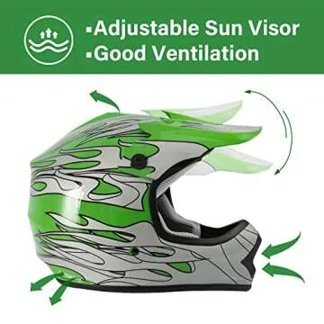 TCMT Youth Motocross Helmet with Goggles & Gloves Set