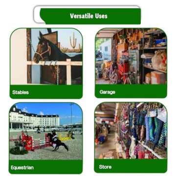 KAXIWEI Tack Rack with 5 Swivel Hooks for Equestrians