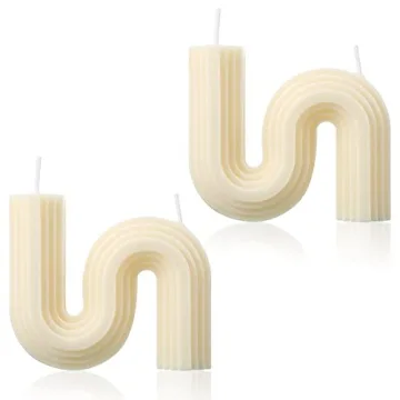 Tondiamo 2 Pcs Valentine's Candles Twist Aesthetic Candles Cool S Shape Minimalist Geometric Shaped ...