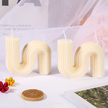 Tondiamo 2 Pcs Geometric S-shaped Candles for Gifts