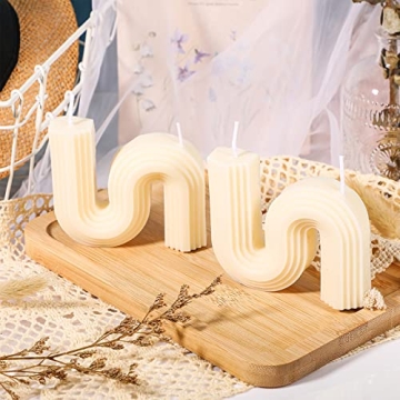 Tondiamo 2 Pcs Geometric S-shaped Candles for Gifts