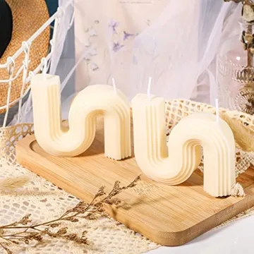 Tondiamo 2 Pcs Geometric S-shaped Candles for Gifts