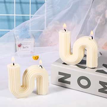Tondiamo 2 Pcs Geometric S-shaped Candles for Gifts