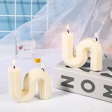 Tondiamo 2 Pcs Geometric S-shaped Candles for Gifts