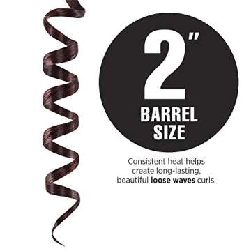 HOT TOOLS Professional Ceramic + Tourmaline Curling Iron/Wand for Healthy Looking Curls, 2 Inches