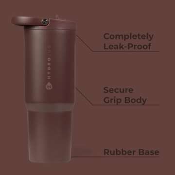 HydroJug Sport - Stainless Steel Tumbler with Straw, Vacuum Insulated, 32oz Leakproof Water Bottle, ...