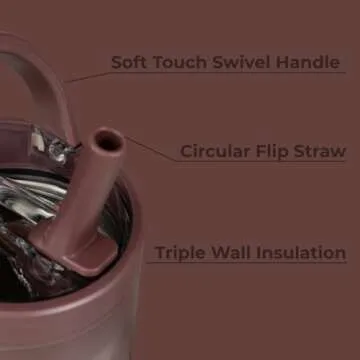 HydroJug Sport - Stainless Steel Tumbler with Straw, Vacuum Insulated, 32oz Leakproof Water Bottle, Ergonomic Design, Reusable, Dishwasher Safe, Rubber Base, Durable for Gym or Outdoors, Pecan