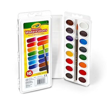 Crayola Watercolor Paint Set 16 Count Vibrant Washable Art Supplies