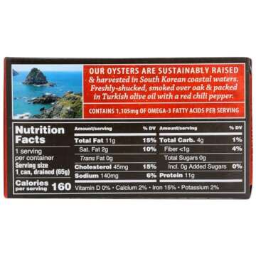 Crown Prince Smoked Oysters with Chili Peppers - Gourmet Seafood