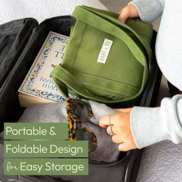 Extra Large Canvas Tote Bag - Utility with 2 Front Pockets and Laptop Sleeve, heavy-duty everyday tote for work or gym