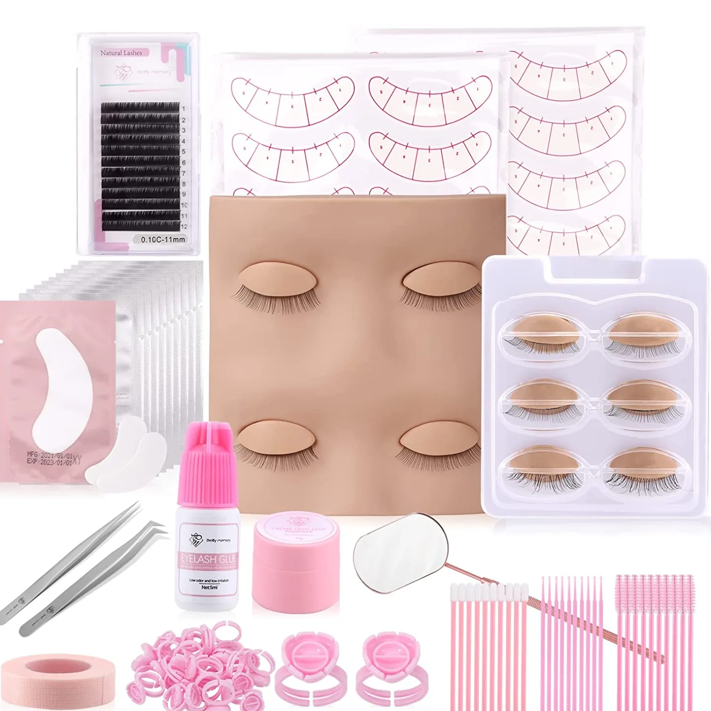 Lash Extension Kit with Mannequin Head and Tools