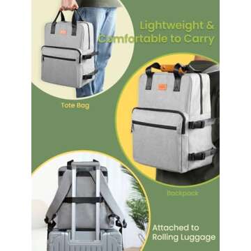 Dog Travel Bag, Airline Approved Organizer Backpack with Multi-Function Pockets, 25L Accessories Set with 2 Food Storage Containers, 2 Foldable Bowls for Weekend