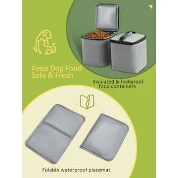 Dog Travel Bag, Airline Approved Organizer Backpack with Multi-Function Pockets, 25L Accessories Set with 2 Food Storage Containers, 2 Foldable Bowls for Weekend