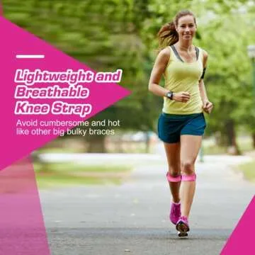 IPOW 2 Pack Knee Pain Relief & Patella Stabilizer Knee Strap Brace Support for Hiking, Soccer, Basketball, Running, Jumpers Knee, Tennis, Volleyball & Squats