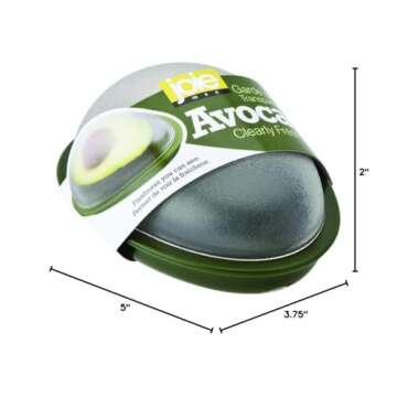 Joie Fresh Pod Avocado Storage Container with Clear Snap-On Lid, Keeps Leftover Half Flavorful and Firm in Fridge, Reusable Kitchen Gadget, BPA Free, Dishwasher Safe