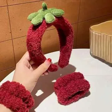 Adorable Ivyu Strawberry Headband for Skincare and Makeup