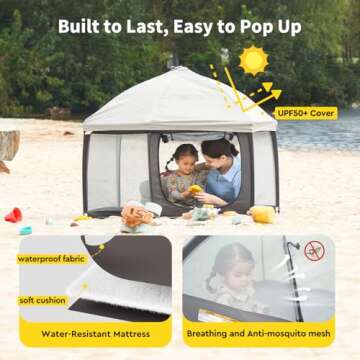 LILLEPRINS EasyPop Outdoor Playpen - Baby Play Tent Canopy