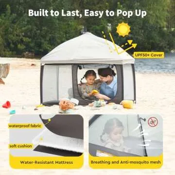 LILLEPRINS EasyPop Outdoor Playpen - Baby Play Tent Canopy