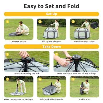 LILLEPRINS EasyPop Outdoor Playpen - Baby Play Tent Canopy