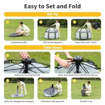 LILLEPRINS EasyPop Outdoor Playpen - Baby Play Tent Canopy