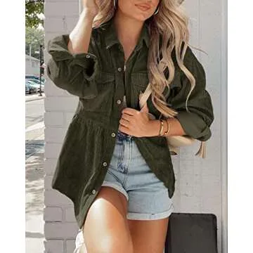 Versatile Tutorutor Women's Corduroy Long Sleeve Blouse for All Seasons