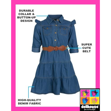 Dollhouse Denim Dress for Girls - Size 10-12