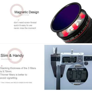Kase 82mm Magnetic ND CPL Filters Kit for Photographers