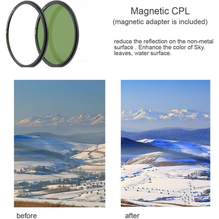 Kase 82mm Magnetic ND CPL Filters Kit for Photographers