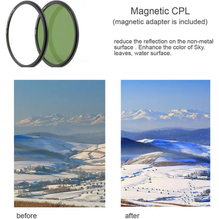 Kase 82mm Magnetic ND CPL Filters Kit for Photographers