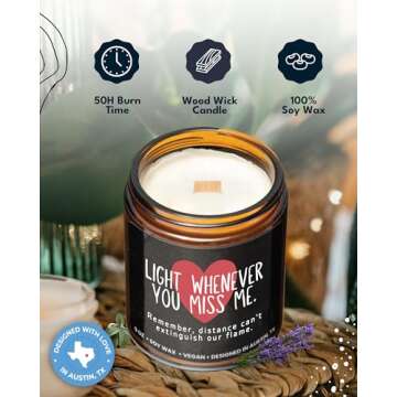 Long Distance Relationship Candle, Long Distance Relationship Gifts for Him, Girlfriend, Boyfriend, ...