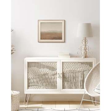 VIYYIEA Framed Classical Scenery Wall Art Room Decor, Pale Field Painting Wilderness Canvas Art Rolling Hills Wall Decor, Landscape Wall Art for Living Room Bedroom Bathroom Moody Home Decor