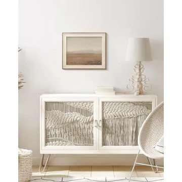 VIYYIEA Framed Classical Scenery Wall Art Room Decor, Pale Field Painting Wilderness Canvas Art Rolling Hills Wall Decor, Landscape Wall Art for Living Room Bedroom Bathroom Moody Home Decor