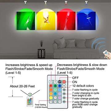 Rechargeable Picture Light with Remote Control & Colors