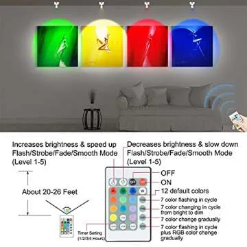 Rechargeable Picture Light with Remote Control & Colors